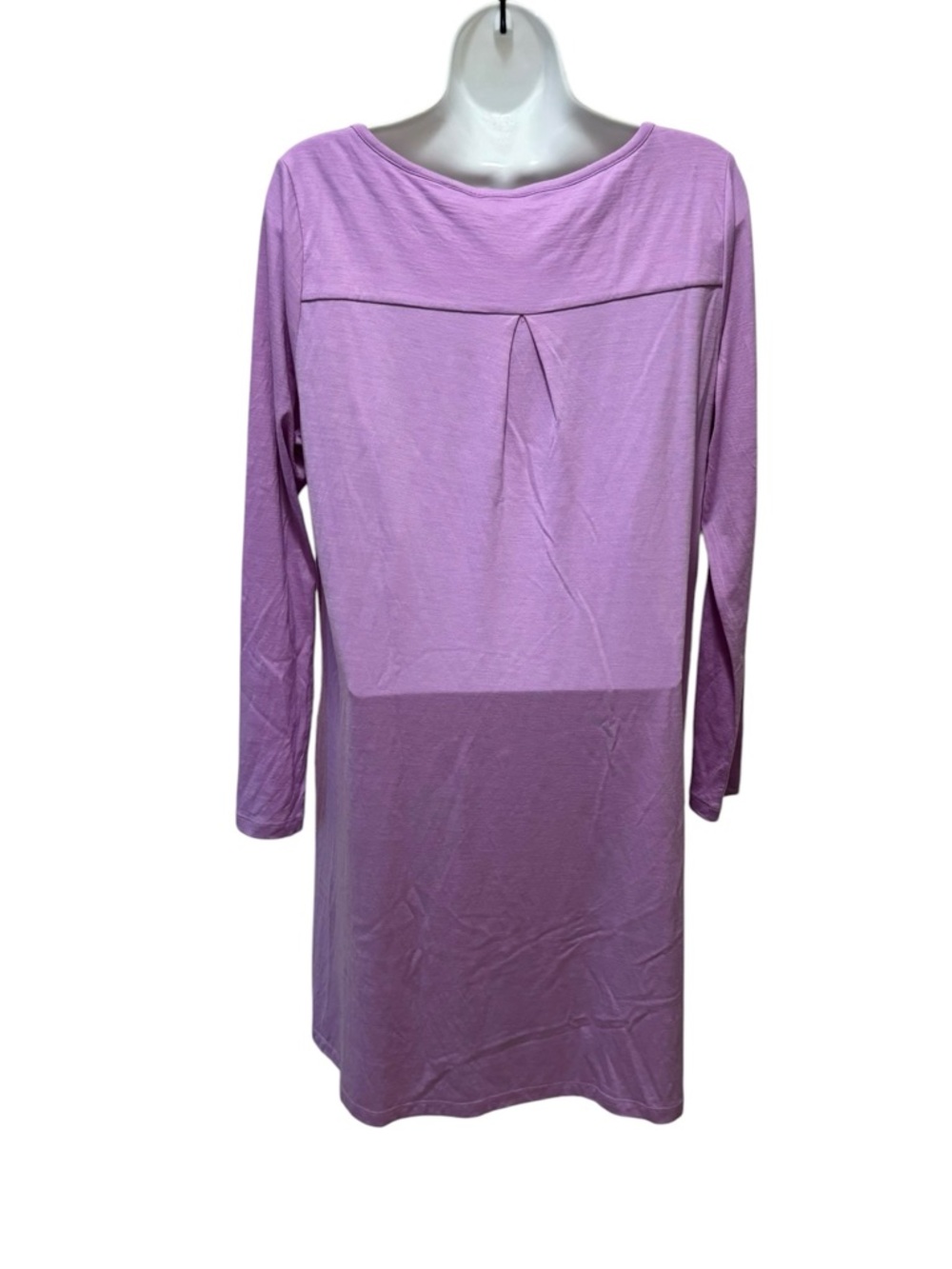 Wool&Co Rowena Swing Dress Sz L Lavender A-Line Long Sleeve Casual Everyday - Picture 4 of 8